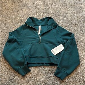 Lululemon Athletica Green Cropped Half-Zip Hoodie